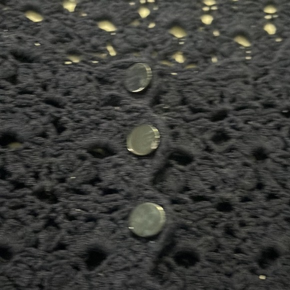 Saks Fifth Avenue Navy Blue Open Knit Sweater Women's Size Medium - Picture 3 of 6